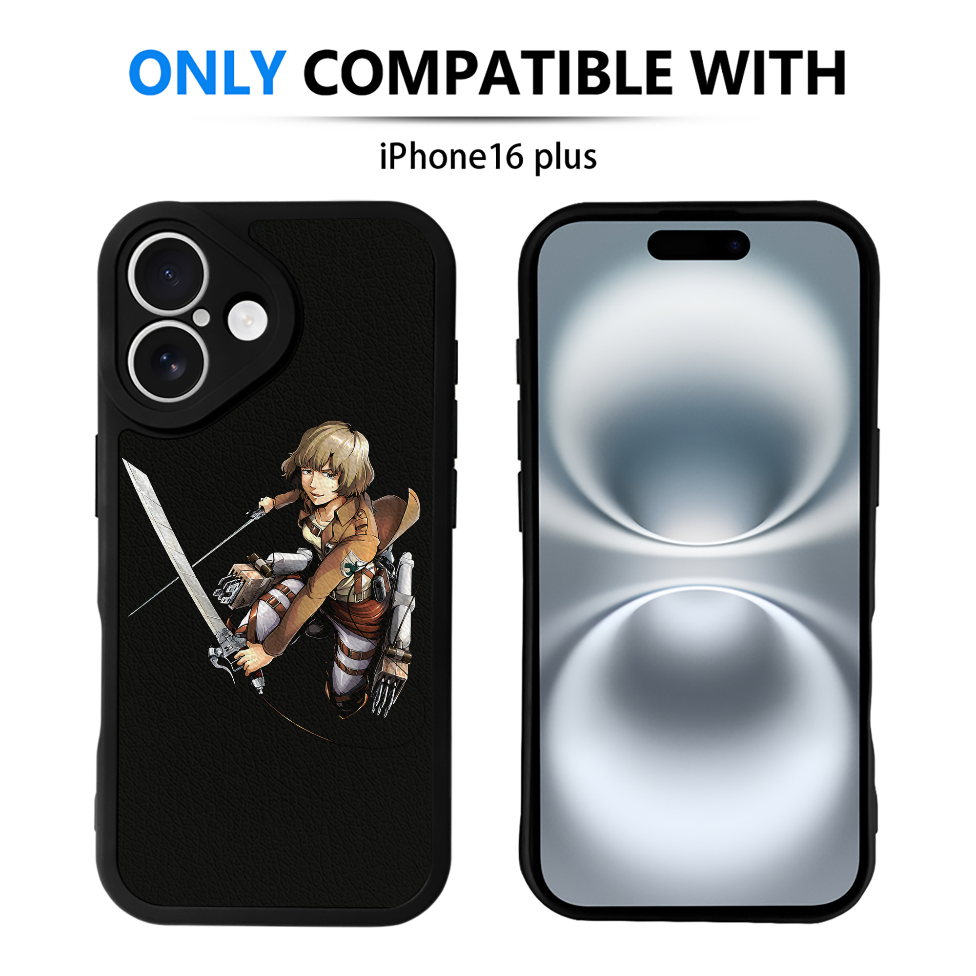 （画像用） 進撃の巨人 ヒツチ Attack on Titan Hitch 【iPhone 16シリーズ対応】シリコンスマホケース（レザー調） 材質：シリコン